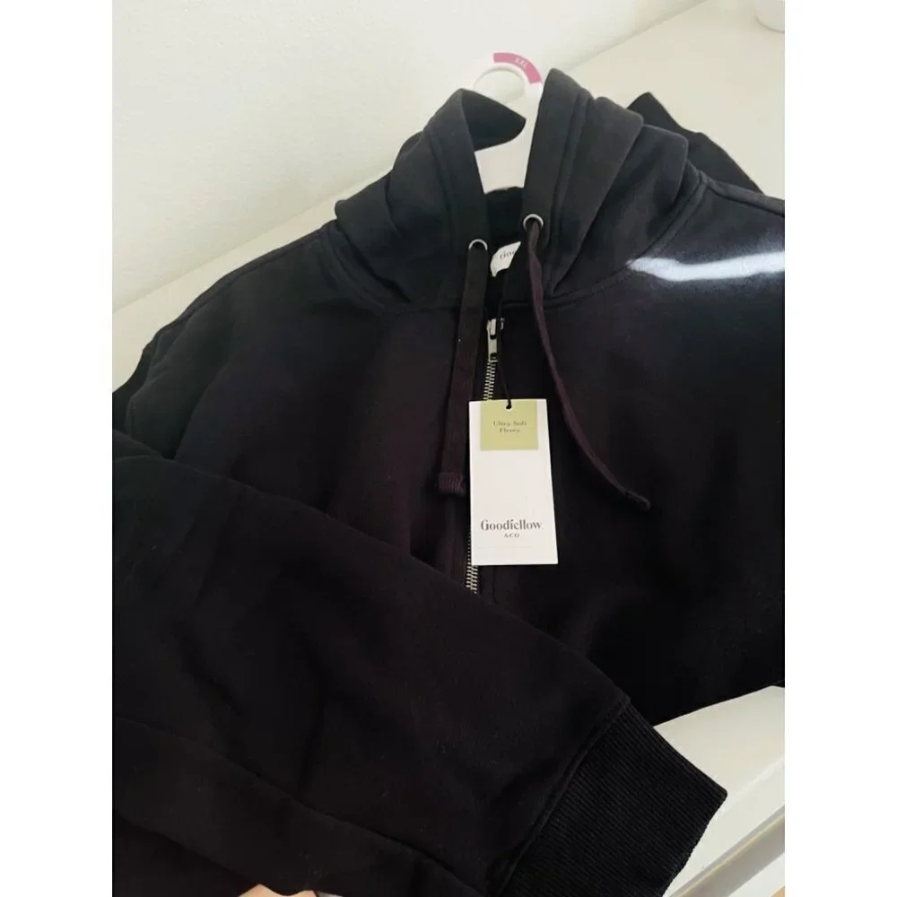 NWT GOODFELLOW & CO black zip up hoodie